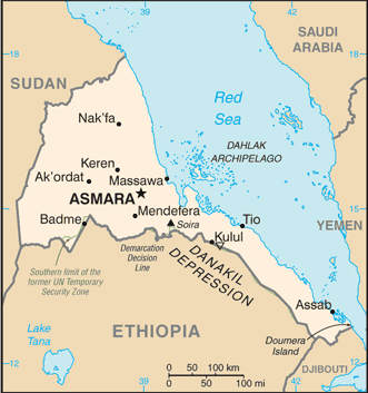 map of Eritrea